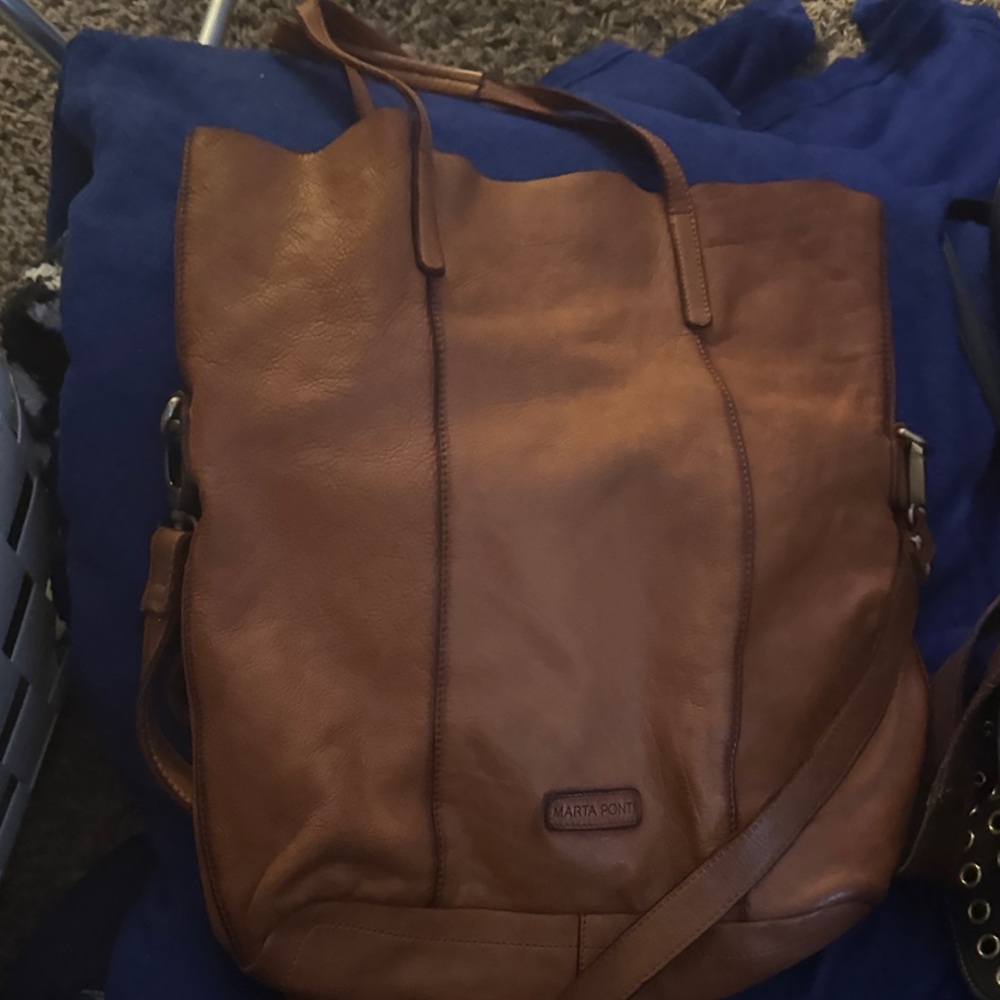 Marta Pont Brown Leather Messenger Bag